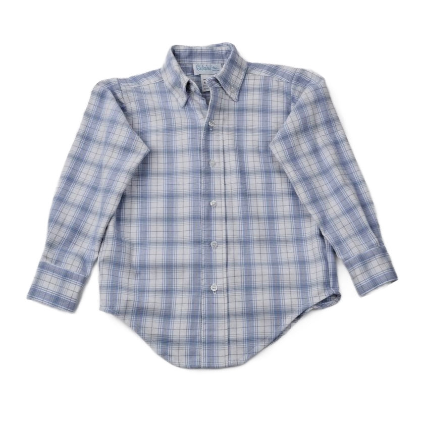 *Pre-Sale* Funtasia Too Boys Button Down Shirt - Blue/Tan Plaid