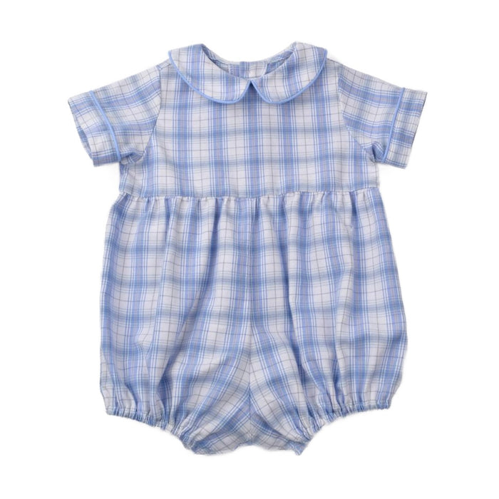 *Pre-Sale* Funtasia Too Boys Romper - Blue/Tan Plaid