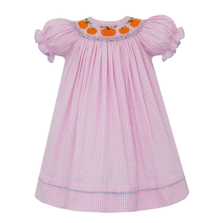 Anavini Pumpkin Smocked Dress - Pink