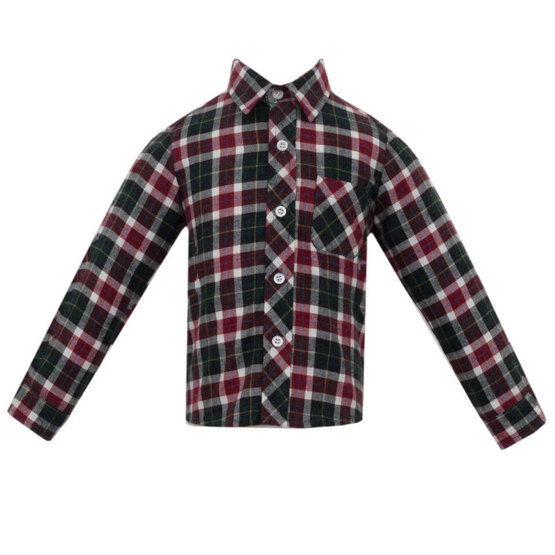 Anavini Plaid Button Down Shirt - Red/Green