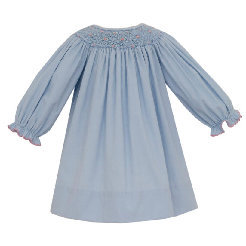 Petit Bebe Smocked Corduroy Dress - Blue