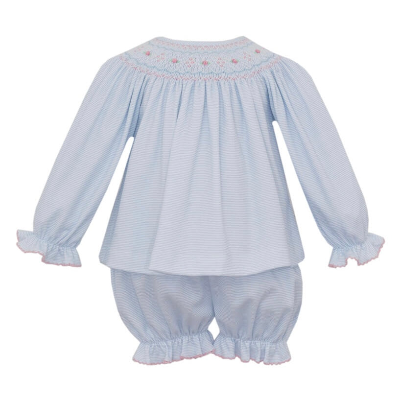 *Pre-Sale* Petit Bebe Smocked Bloomer Set - Blue