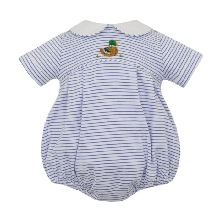 *Pre-Sale* Petit Bebe Mallard Embroidered Bubble - Blue