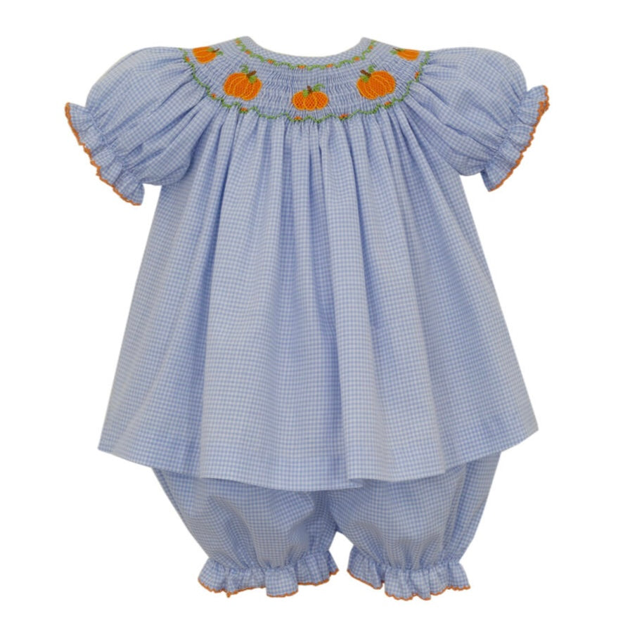 *Pre-Sale* Petit Bebe Pumpkin Bloomer Set - Blue