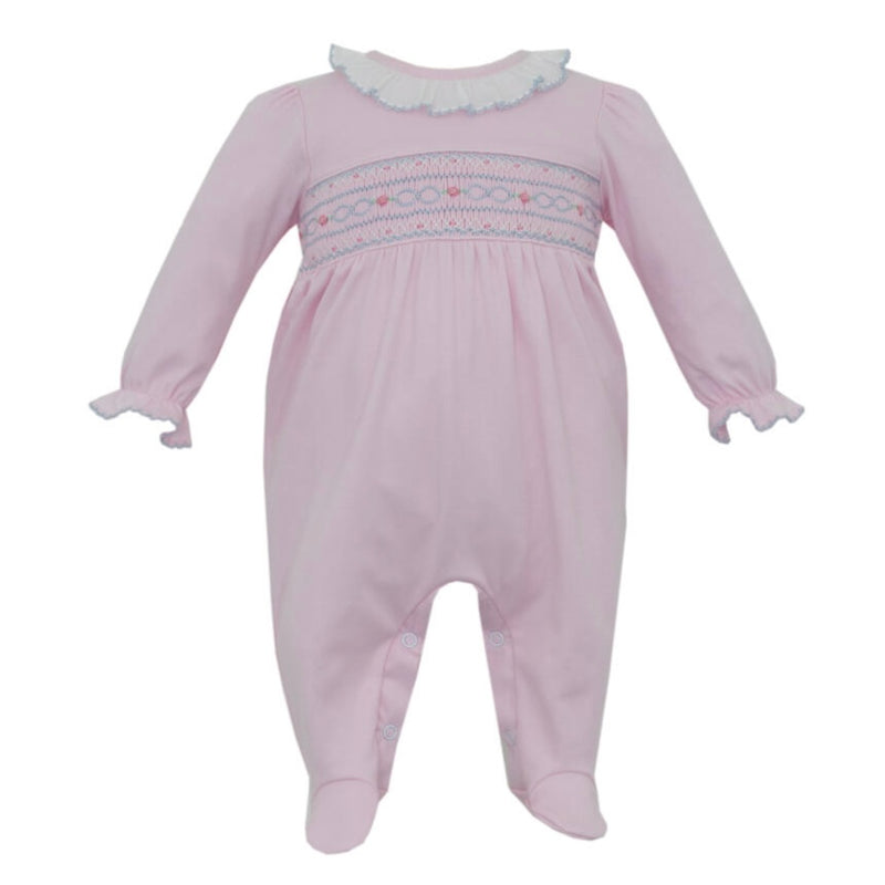 Petit Bebe Smocked Footie - Pink