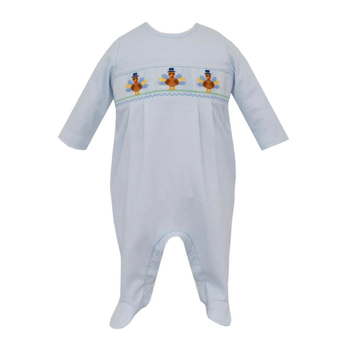 *Pre-Sale* Petit Bebe Boys Turkey Footie - Blue