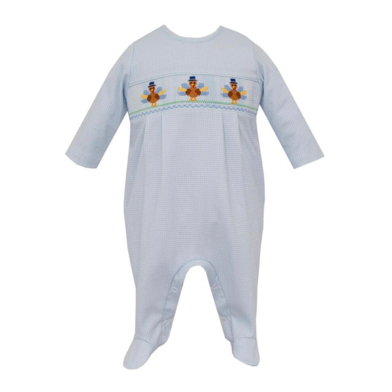 Petit Bebe Boys Turkey Footie - Blue