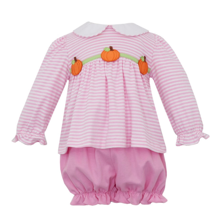 Claire & Charlie Pumpkin Bloomer Set - Pink