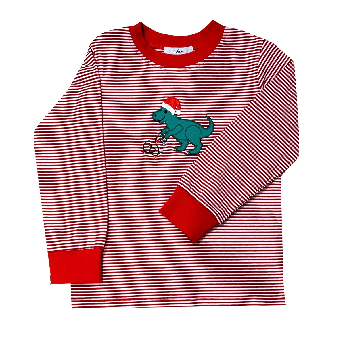 *Pre-Sale* Ishtex Christmas Dinosaur T-Shirt - Red