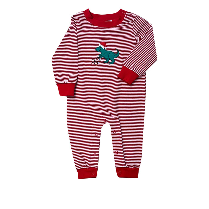 Ishtex Christmas Dinosaur Romper - Red