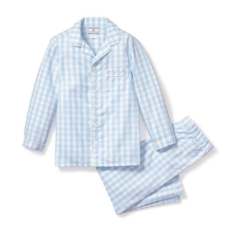 Petite Plume Long Pajamas - Blue Gingham