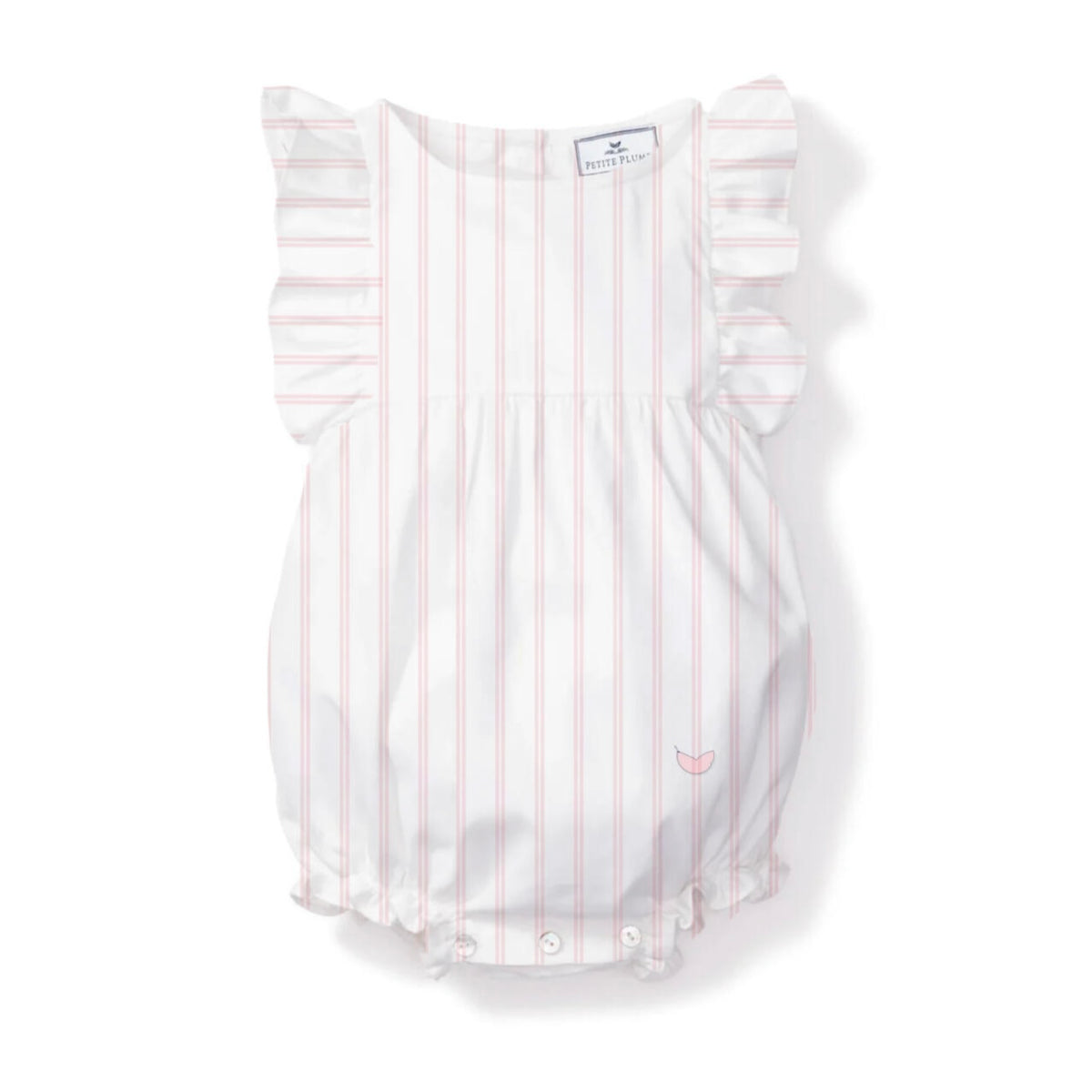 Petite Plume Ruffled Bubble - Pink Stripe