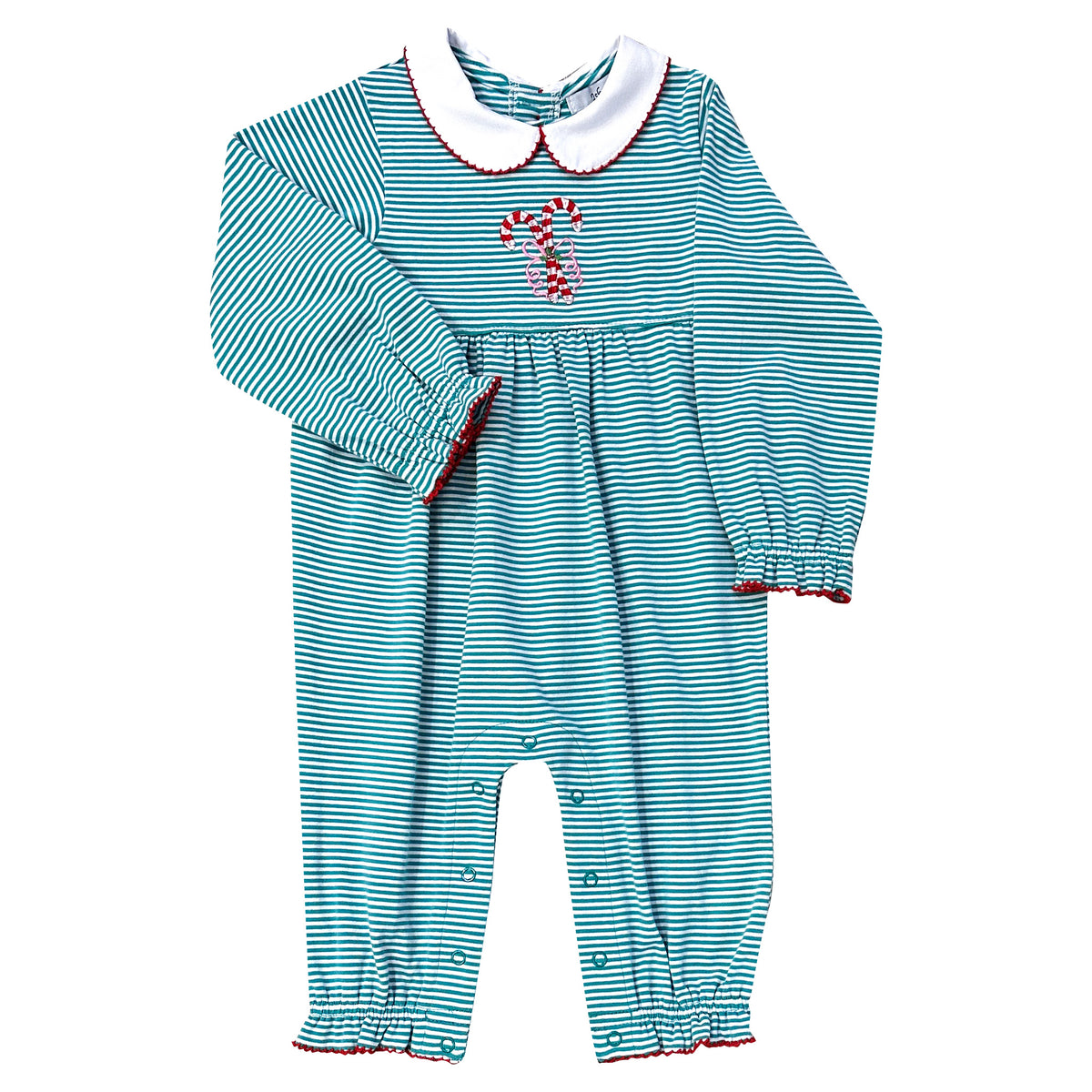 *Pre-Sale* Ishtex Candy Cane Romper - Green