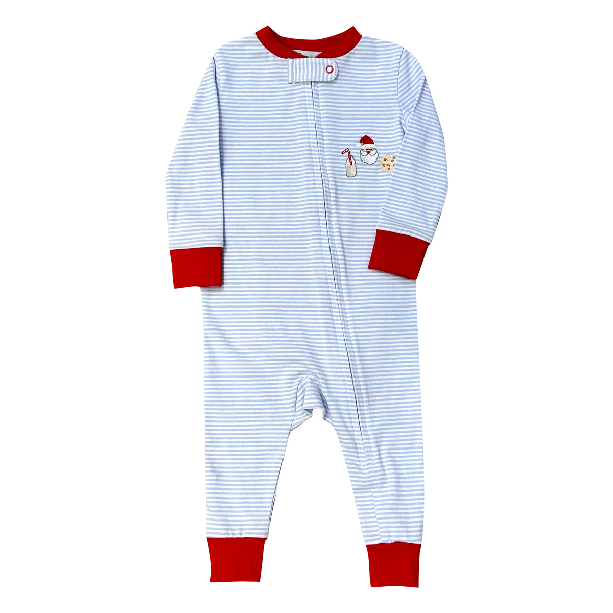 Ishtex Santa, Milk, & Cookie Playsuit - Blue