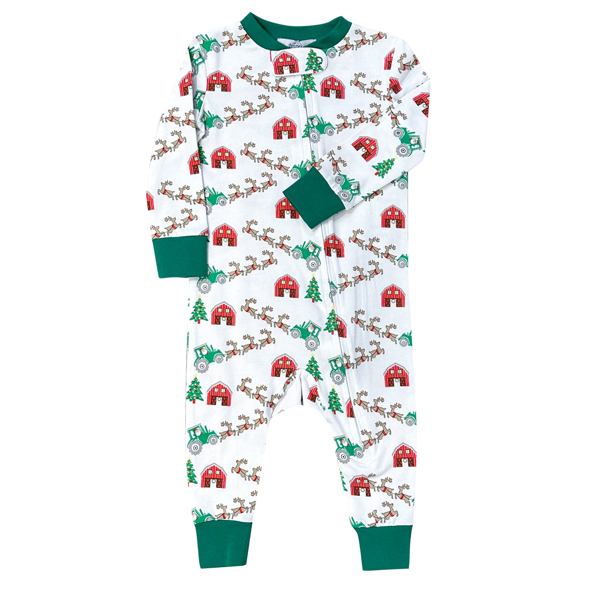 Ishtex Christmas at the Farm Playsuit - Red/Green