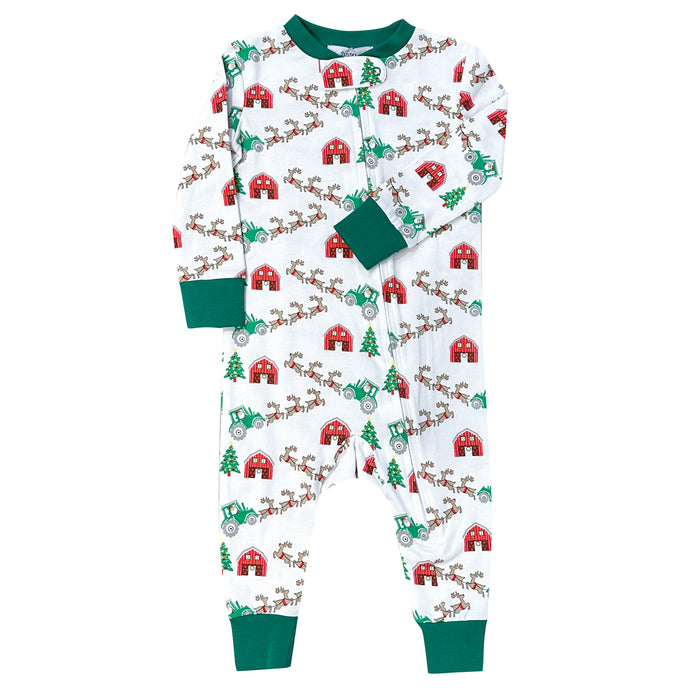 *Pre-Sale* Ishtex Christmas at the Farm Playsuit - Red/Green