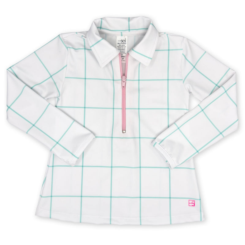 Set Athletics Half Zip Pullover - Mint Windowpane