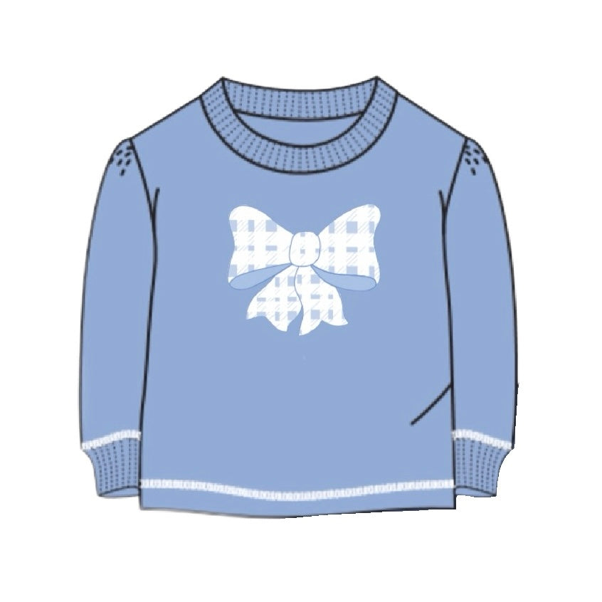 *Pre-Sale* Luigi Kids Bow Sweatshirt - Chambray