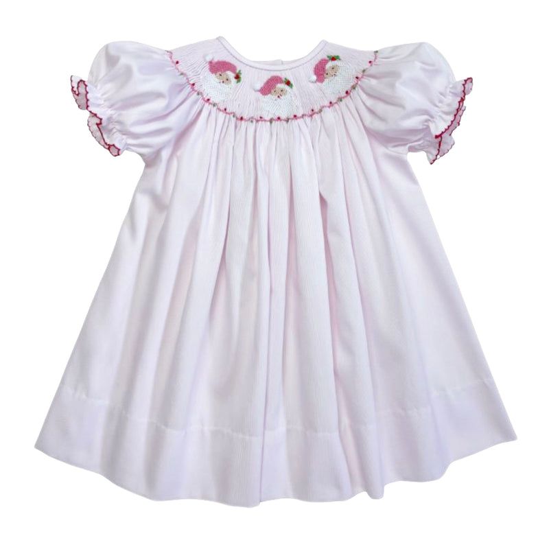 *Pre-Sale* Lulu Bebe Santa Claus Smocked Dress - Pink