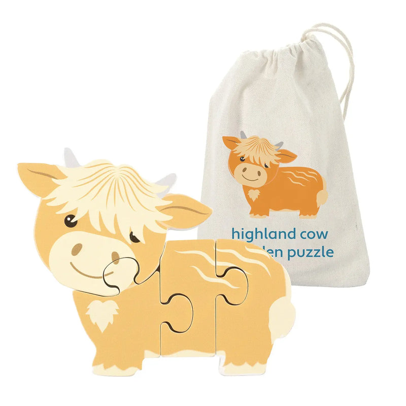 *Pre-Order* Orange Tree Toys Highland Cow Wooden Puzzle