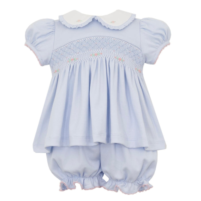 Petit Bebe Smocked Bloomer Set - Blue