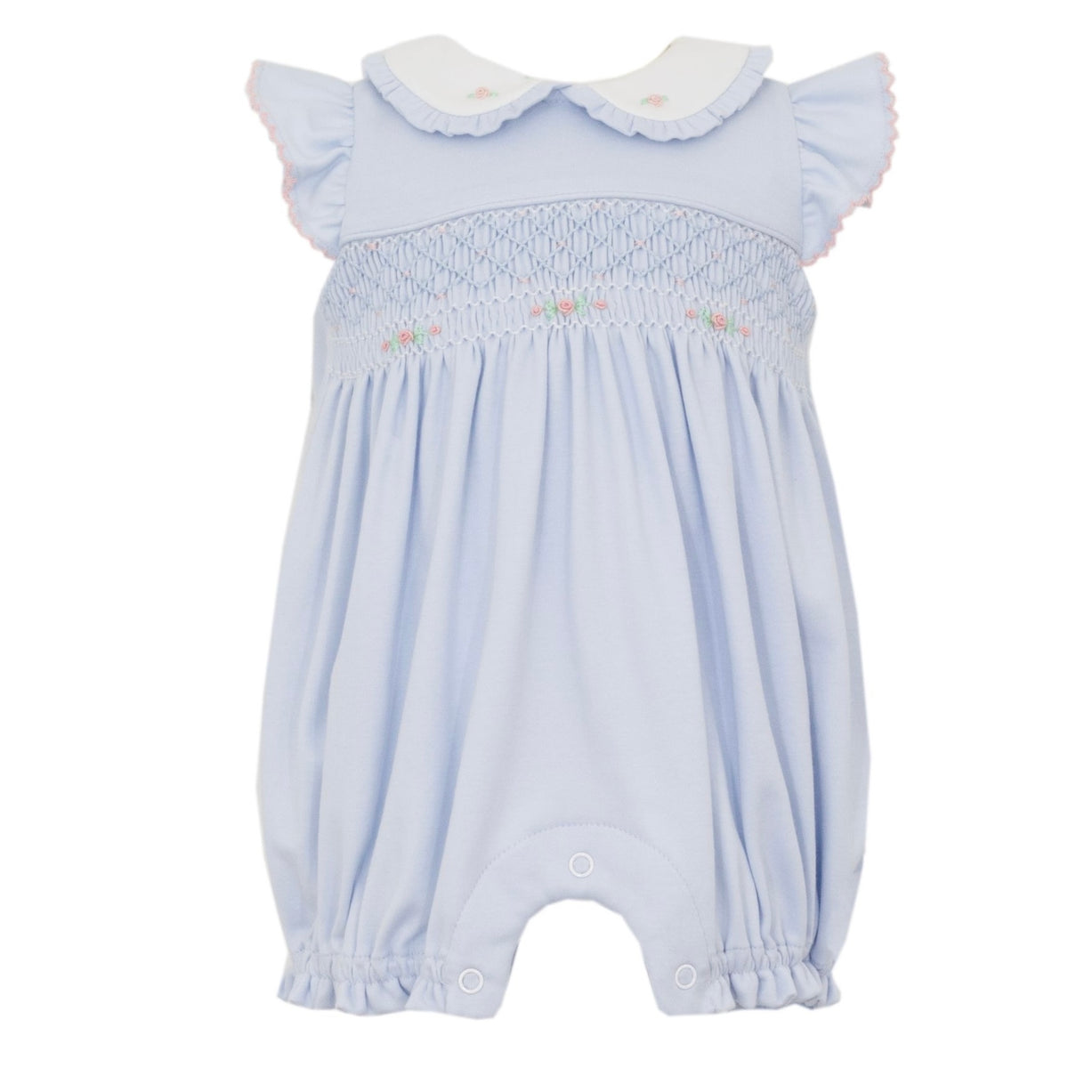 Petit Bebe Smocked Romper - Blue