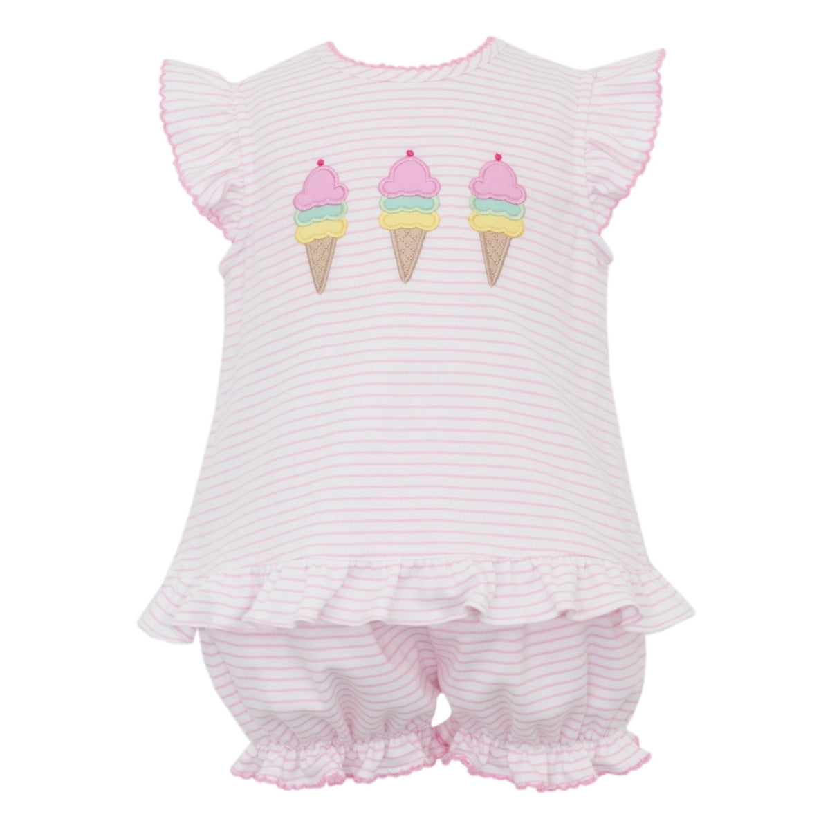 Claire & Charlie Ice Cream Bloomer Set - Pink