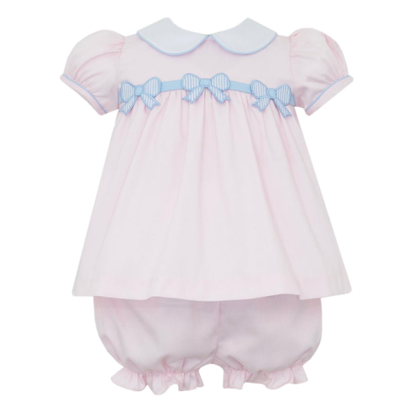 Claire & Charlie Bows Bloomer Set - Pink