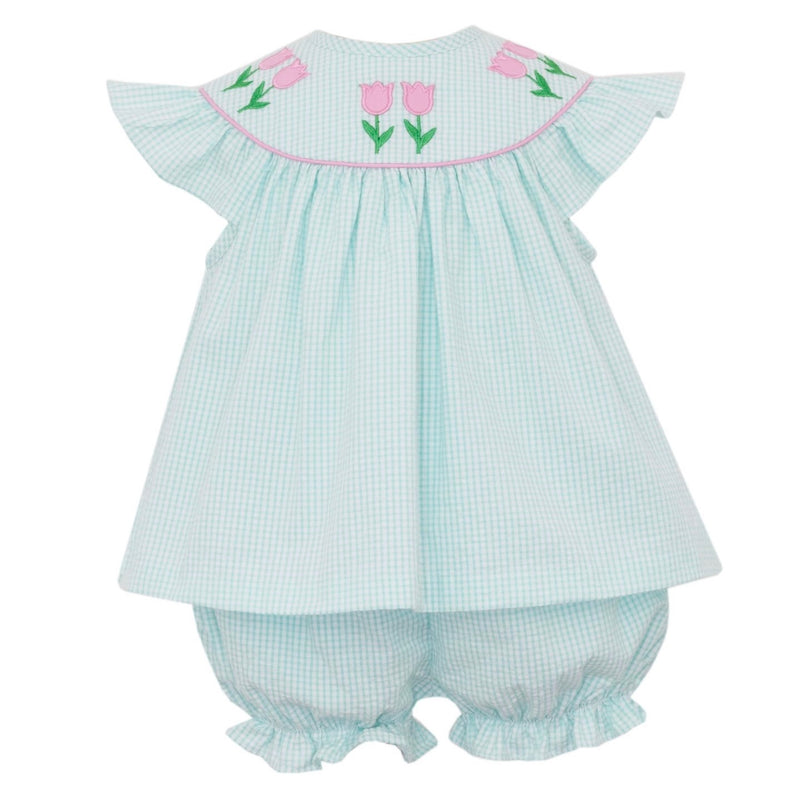 Claire & Charlie Tulips Bloomer Set - Aqua