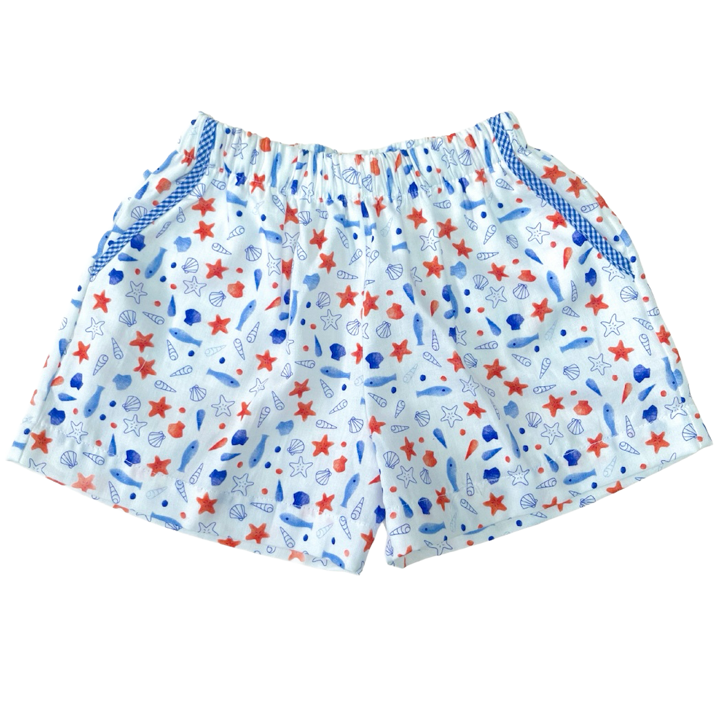 Lulu Bebe Boys Seashells & Fish Shorts
