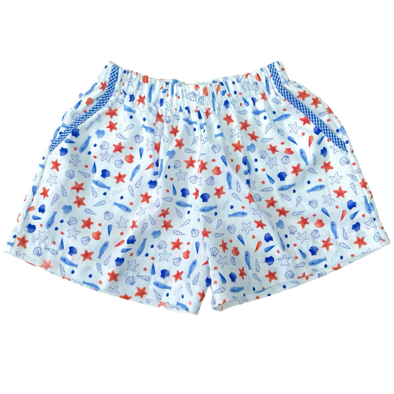 Lulu Bebe Boys Seashells & Fish Shorts