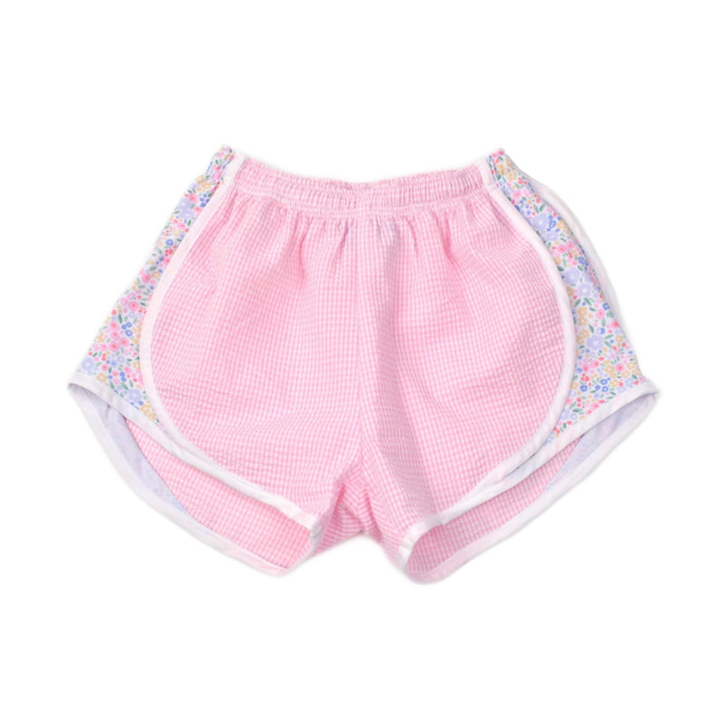 Funtasia Too Girls Seersucker Track Shorts - Pink/Floral