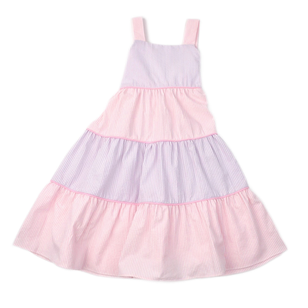 *Pre-Order* Funtasia Too Tiered Seersucker Dress - Pink/Lavender