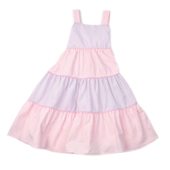 Funtasia Too Tiered Seersucker Dress - Pink/Lavender