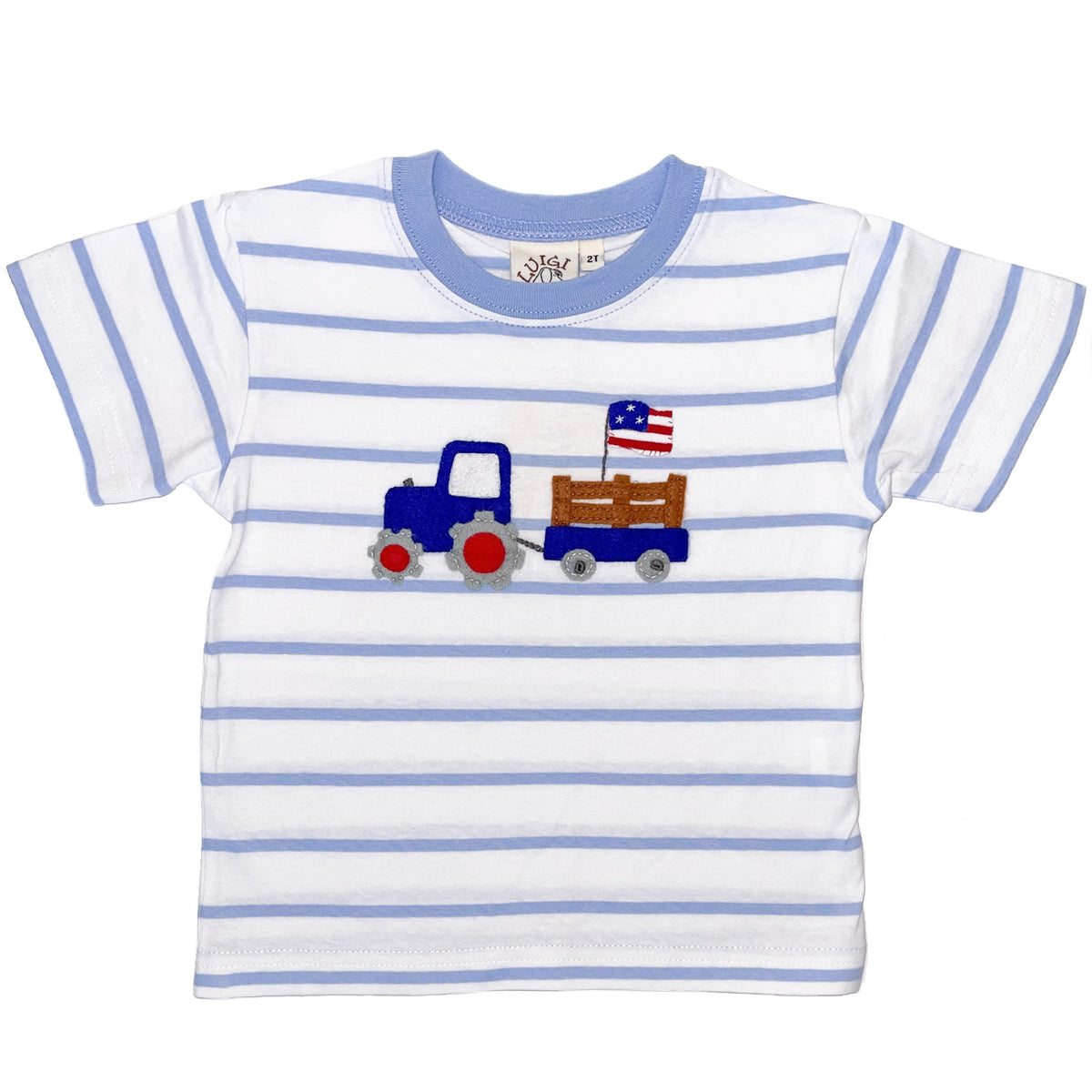 Luigi Kids Dump Tractor w/ Flag T-Shirt - Sky Blue