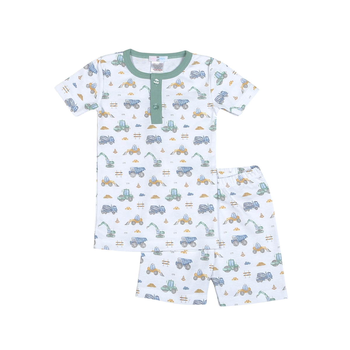 Baby Loren Construction Pajama Set - Green