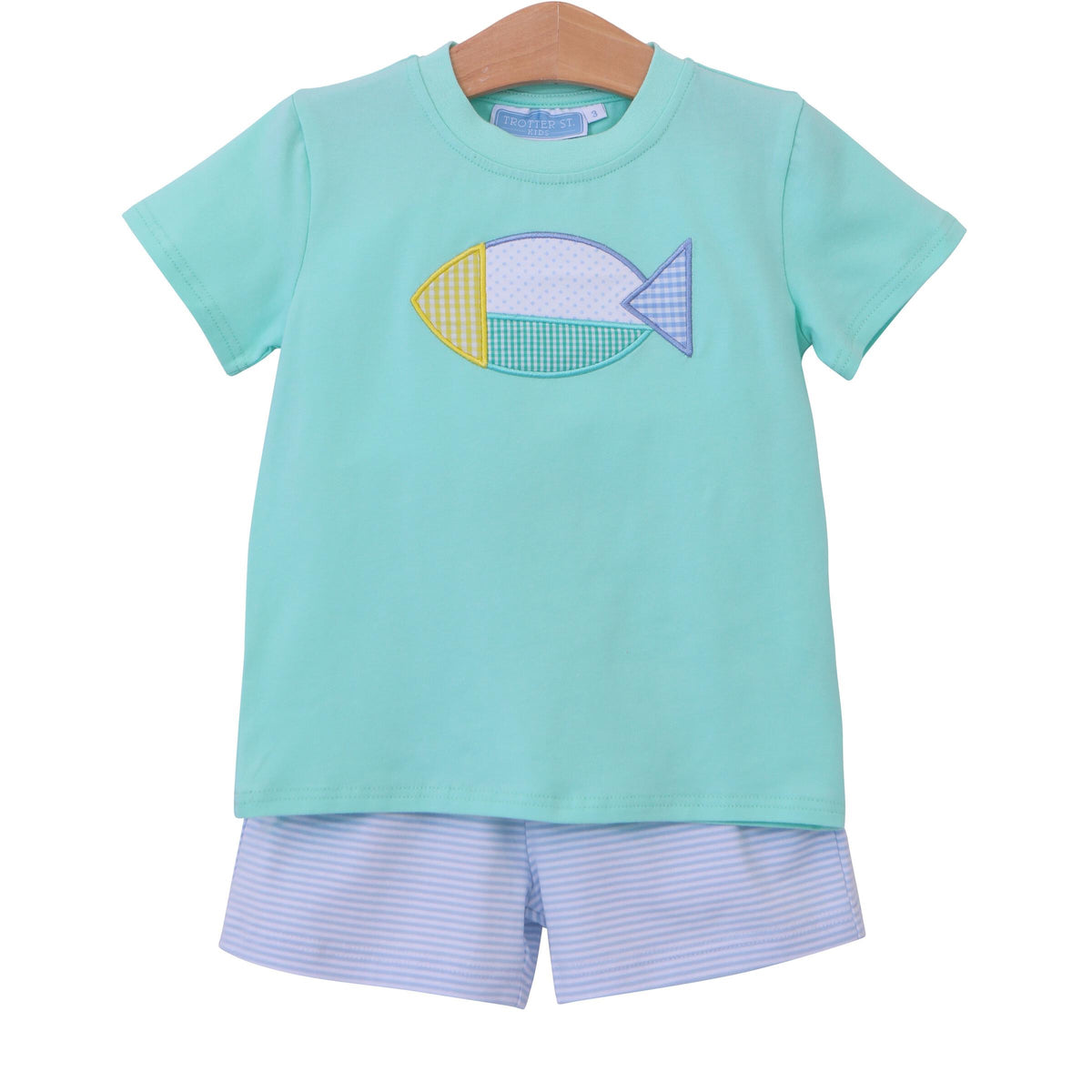 Trotter Street Kids Color Block Fish Short Set