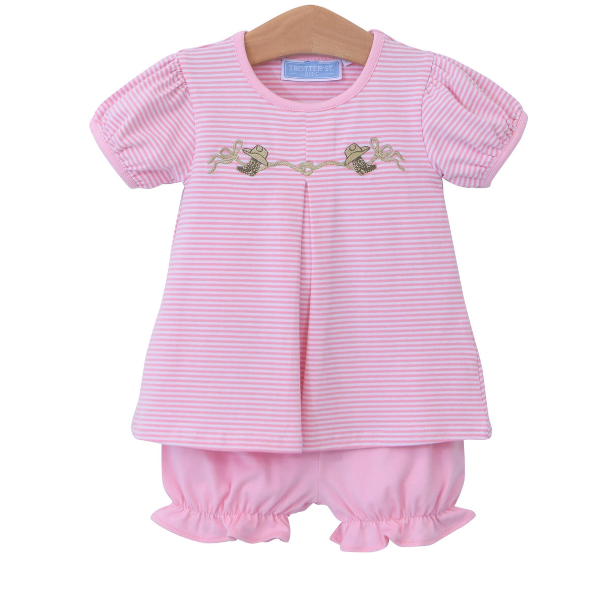 Trotter Street Kids Rodeo Bloomer Set - Pink