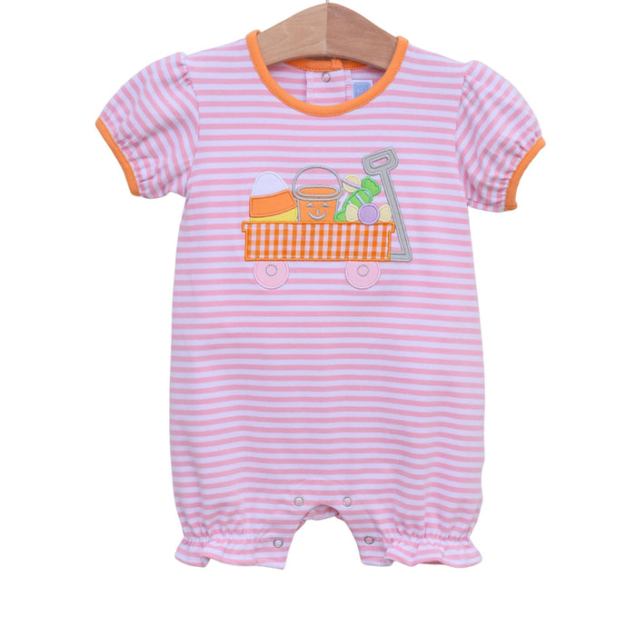 Trotter Street Kids Halloween Wagon Romper - Pink