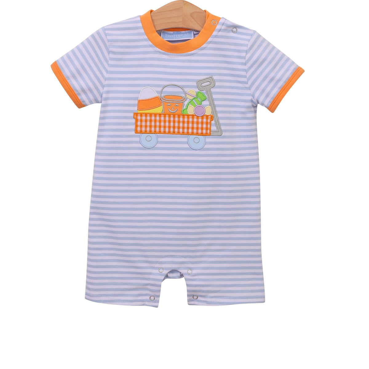 Trotter Street Kids Halloween Wagon Romper - Blue