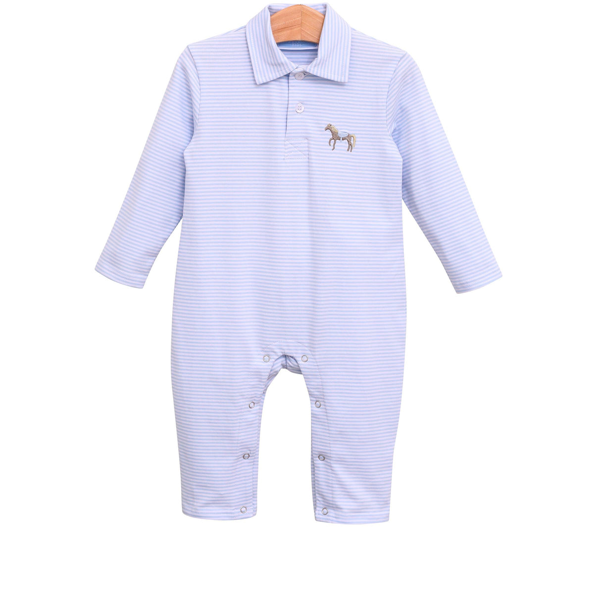 Trotter Street Kids Horse Polo Romper - Blue