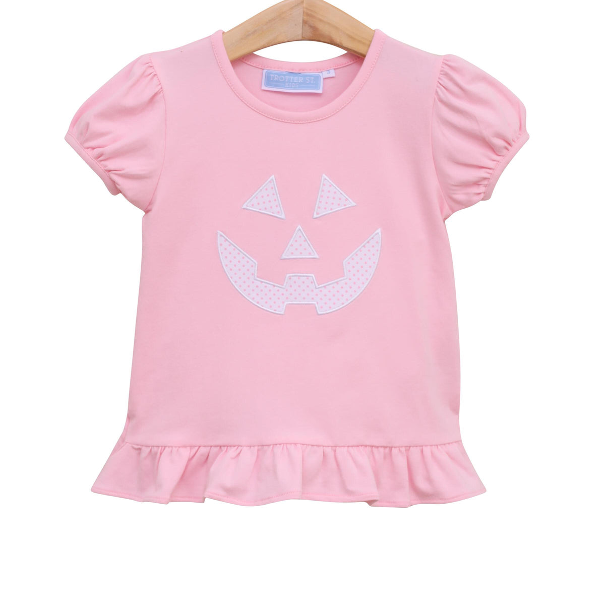 Trotter Street Kids Jack O'Lantern Shirt - Pink