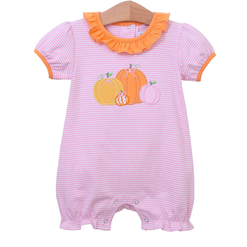 Trotter Street Kids Pumpkin Patch Romper - Pink