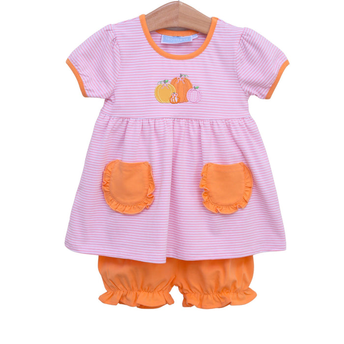 Trotter Street Kids Pumpkin Patch Bloomer Set - Pink