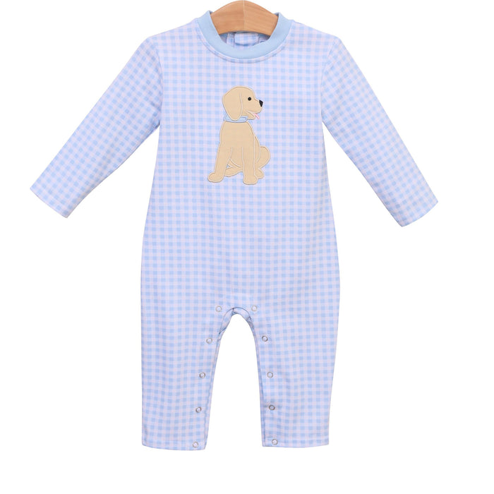 Trotter Street Kids Puppy Romper - Blue