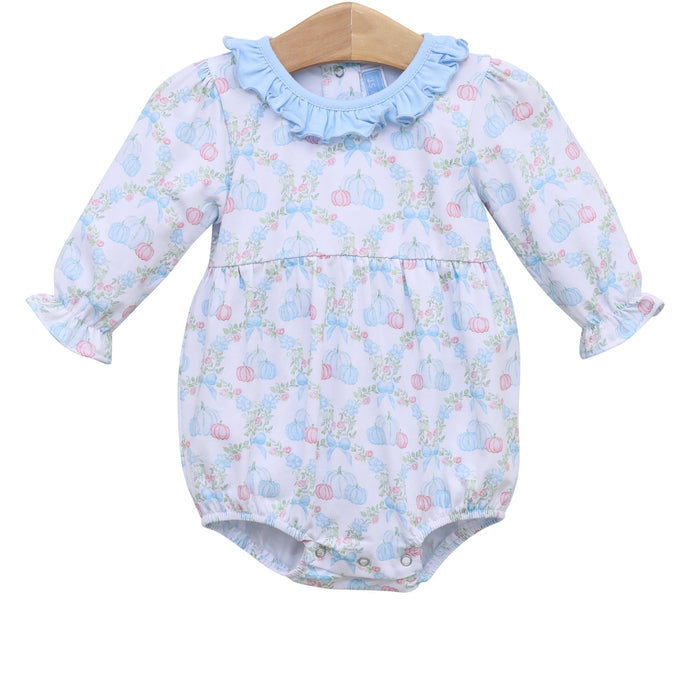 Trotter Street Kids Pumpkin Floral Bubble - Blue