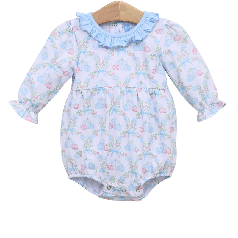 Trotter Street Kids Pumpkin Floral Bubble - Blue