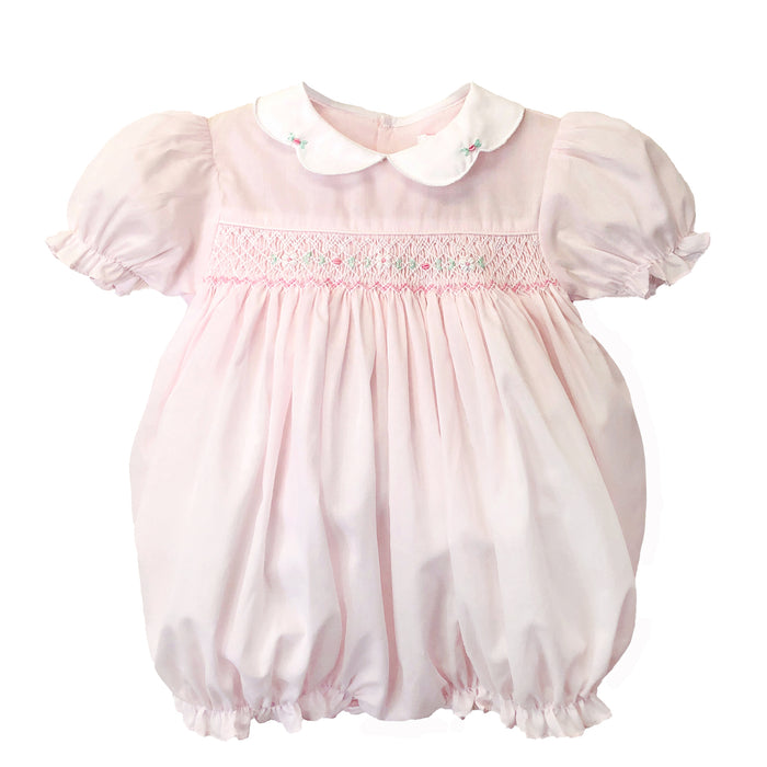 Petit Ami Pink Smocked Bubble