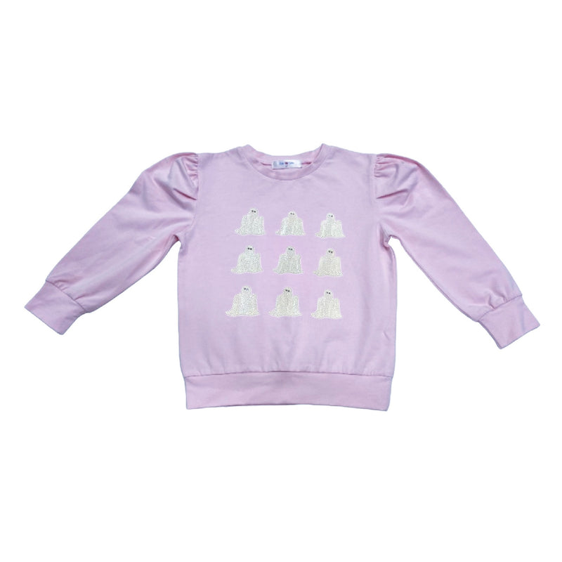 LB Kids Ghosts Sequin Shirt - Lavender