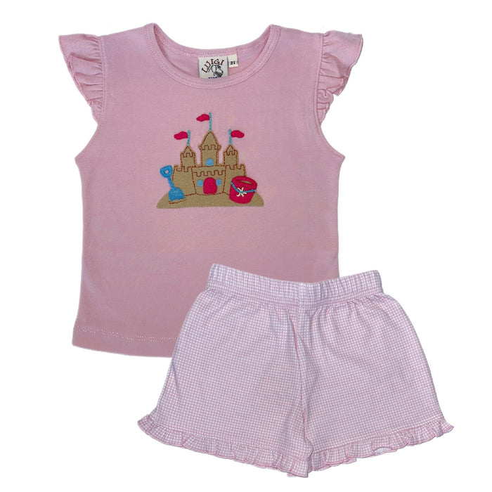 Luigi Kids Sand Castle Short Set - Pink